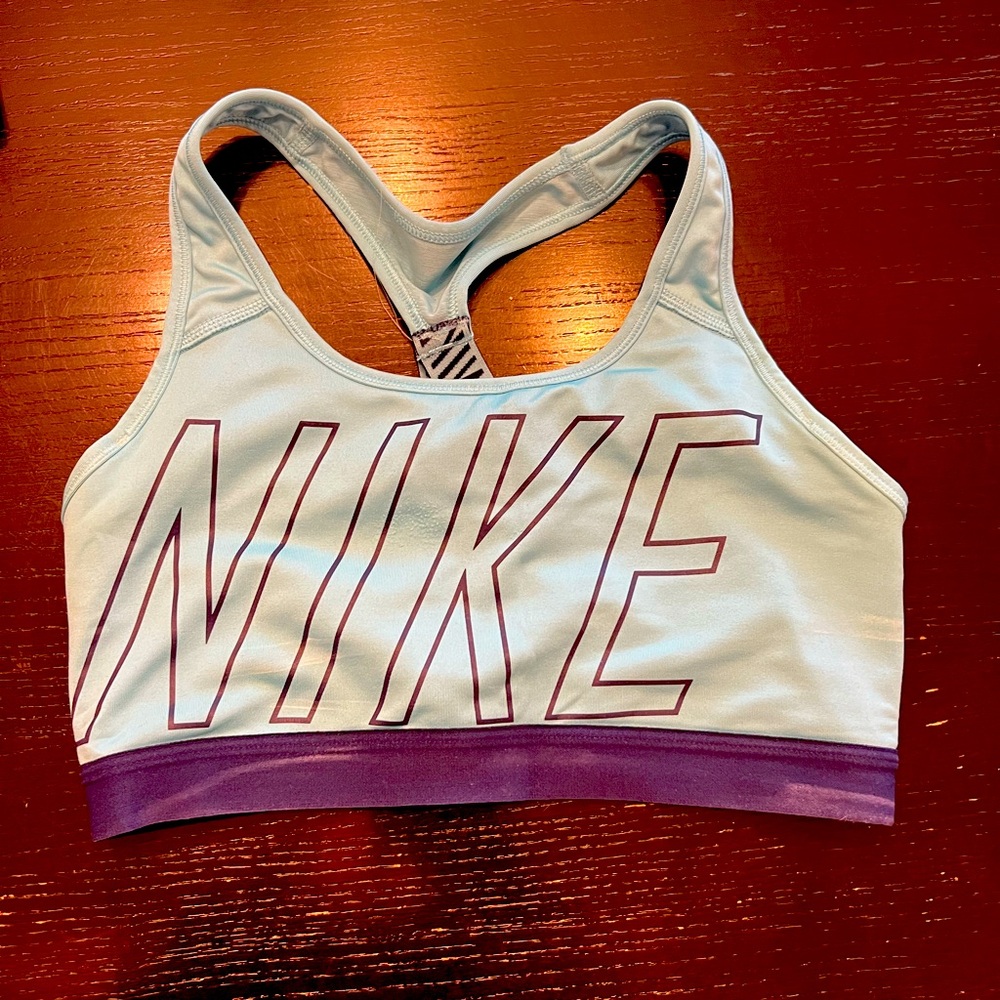 Blue Nike sports bra